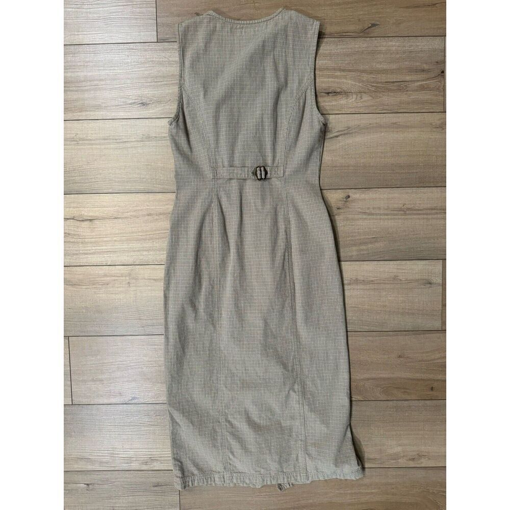 Vintage 80's Retro Gloria Vanderbilt Midi Button Front‎ Tan Dress S Small Womens - Picture 4 of 7